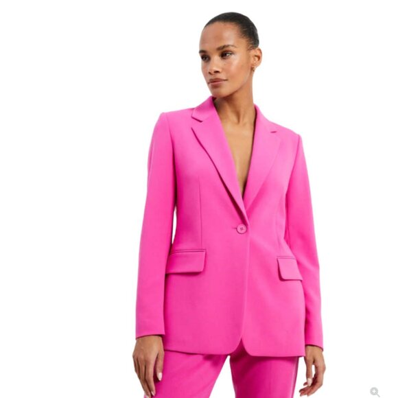 NWT $178 FRENCH CONNECTION WHISPER SINGLE BREASTED BLAZER - WILD ROSA SZ-4 - Picture 2 of 8